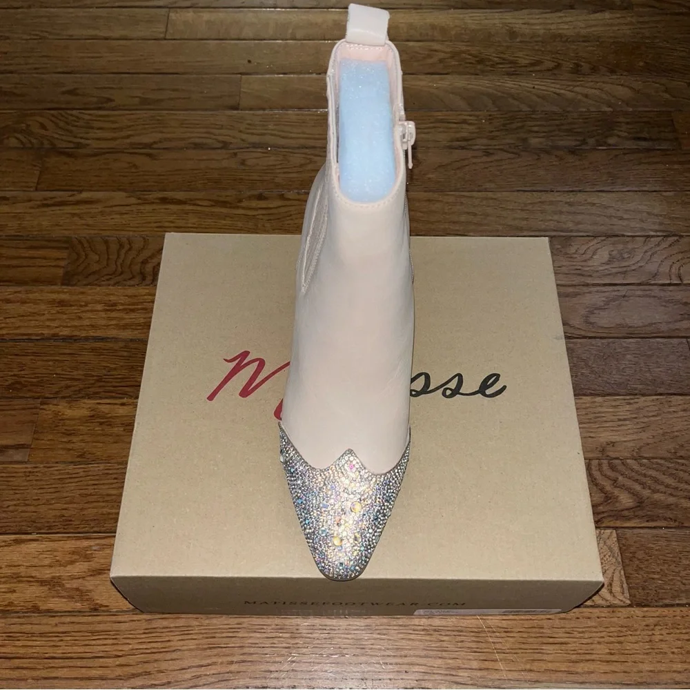 Matisse Pink Ankle Boots with Silver Accents - Picture 5 of 12